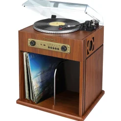Studebaker Stereo Turntable with Bluetooth Receiver and Record Storage Compartment