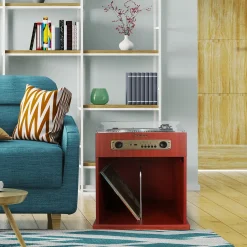 Studebaker Stereo Turntable with Bluetooth Receiver and Record Storage Compartment