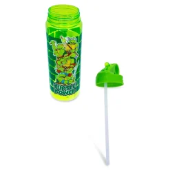 Teenage Mutant Ninja Turtles Water Bottle With Flip-Up Straw | Holds 20 Ounces