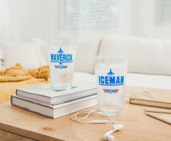 Top Gun Maverick and Iceman 20-Ounce Pint Glasses | Set of 2