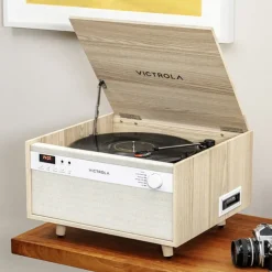 Victrola Century Bluetooth 6-in-1 Music Center Natural Wood
