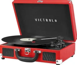 Victrola Journey Bluetooth Suitcase 3 Speed Turntable Red