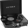 Victrola Journey+ Vinyl Suitcase Record Player with Cassette (Black)
