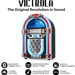 Victrola Nostalgic Countertop Jukebox Bluetooth FM Built-in Speaker
