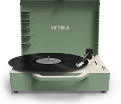 Victrola Re-Spin Sustainable Suitcase Record Player - Basil Green