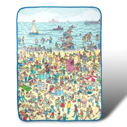 Where's Waldo On The Beach Lightweight Fleece Throw Blanket | 45 x 60 Inches